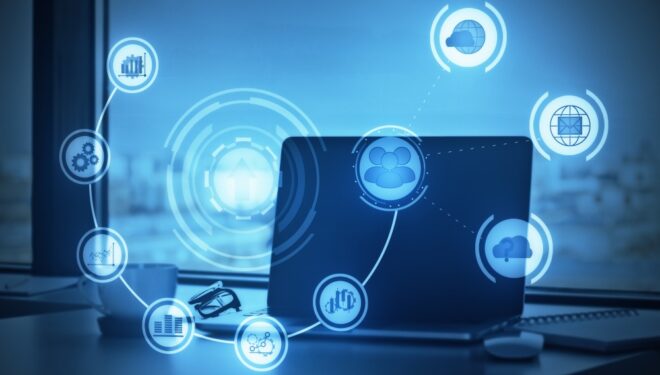 Ícones digitais, em foto que ilustra post sobre política digital no Brasil. Reprodução: GoldenDayz/Envato.