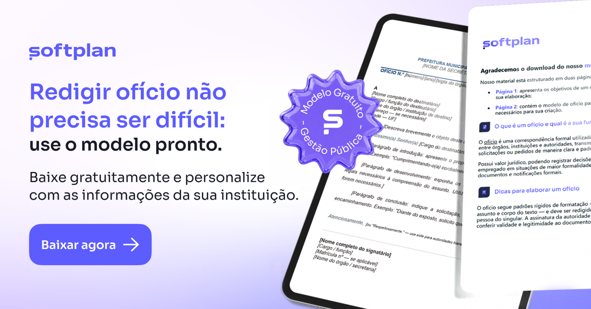 Banner - Modelo de Ofício